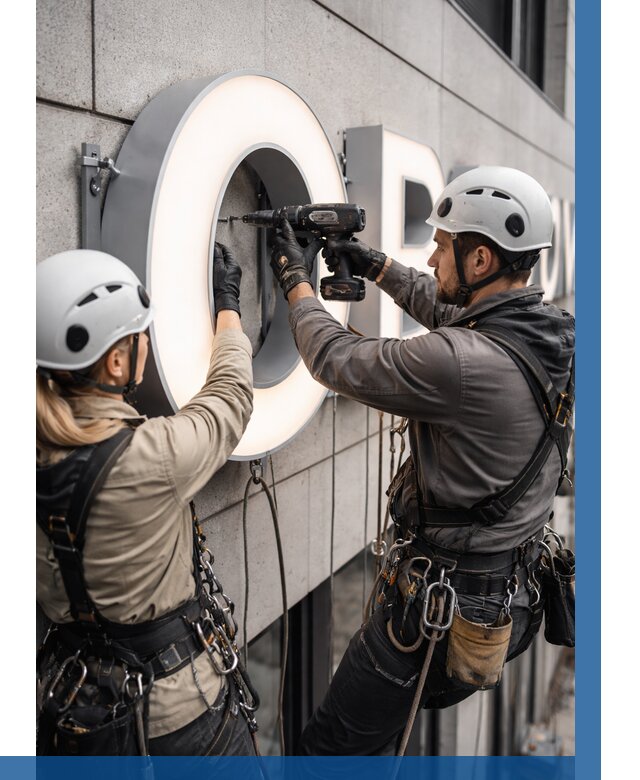 Монтаж световых букв в Стерлитамаке от 3090 р. под ключ ВЫСОТНИК-Стм