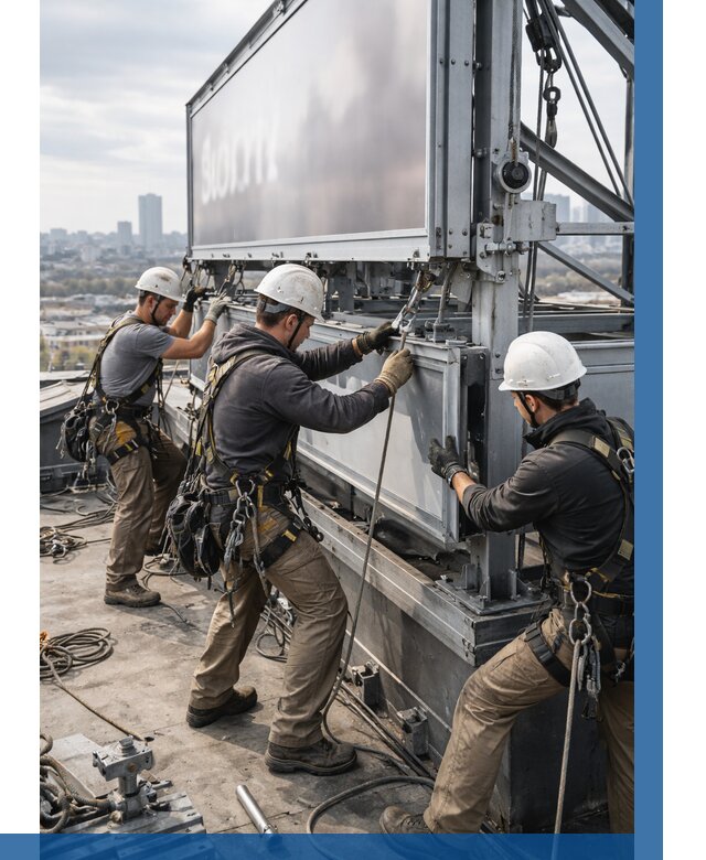 Монтаж крышной рекламной конструкции в Стерлитамаке от 61794 р.|ВЫСОТНИК-Стм