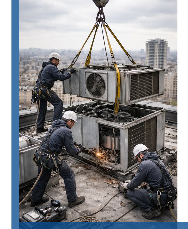 Демонтаж крышной установки в Стерлитамаке любой сложности