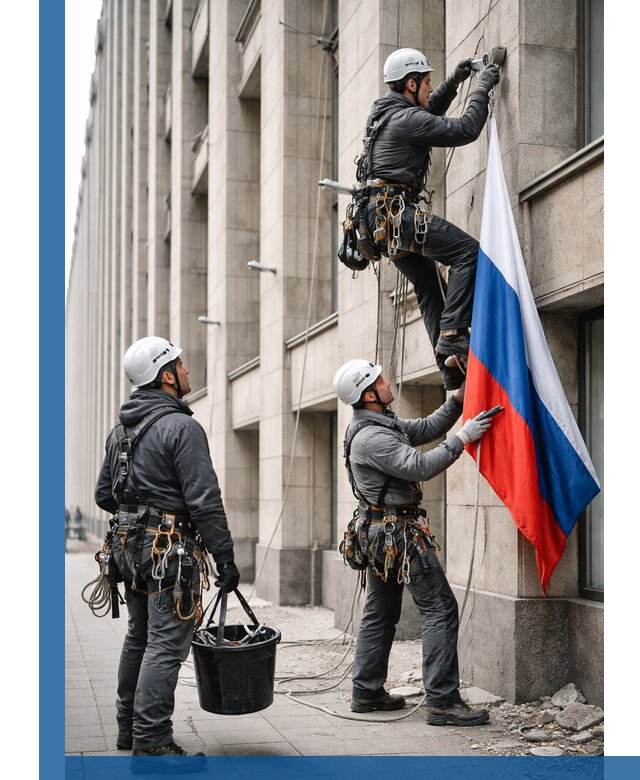 Профессиональная установка флагов на фасаде в Стерлитамаке