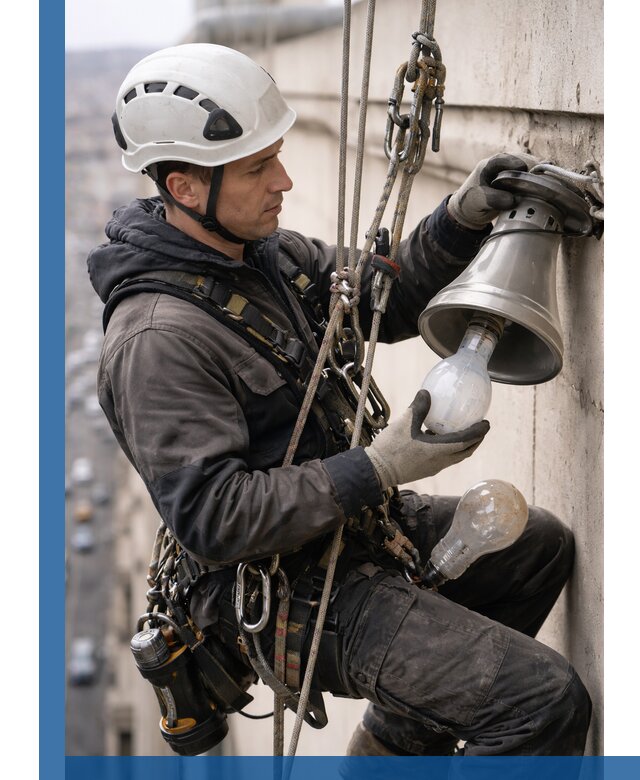 Замена ламп на высоте в Стерлитамаке профессионально и быстро