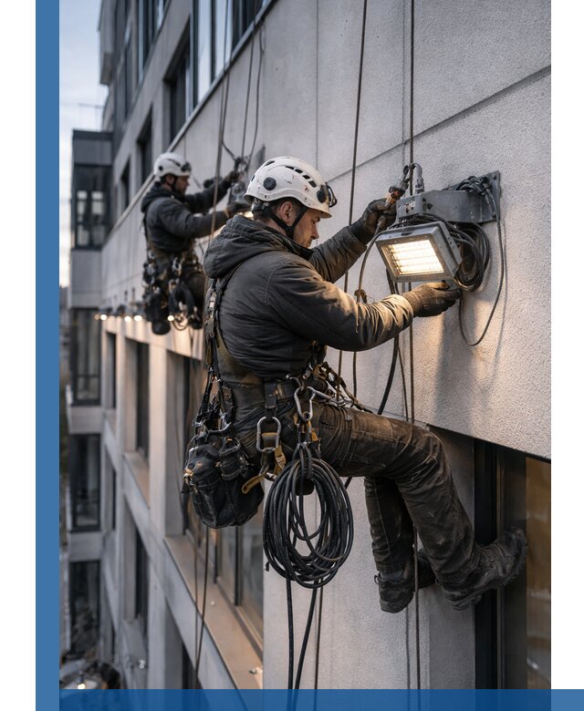 Монтаж фасадного освещения в Стерлитамаке установка и подключение