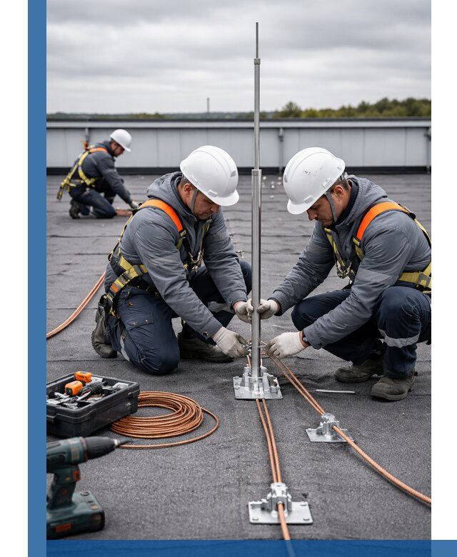 Монтаж молниезащиты на кровле в Стерлитамаке под ключ с гарантией