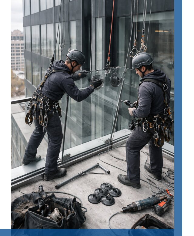 Монтаж стеклянных ограждений в Стерлитамаке от 2575 р. | ВЫСОТНИК-Стм