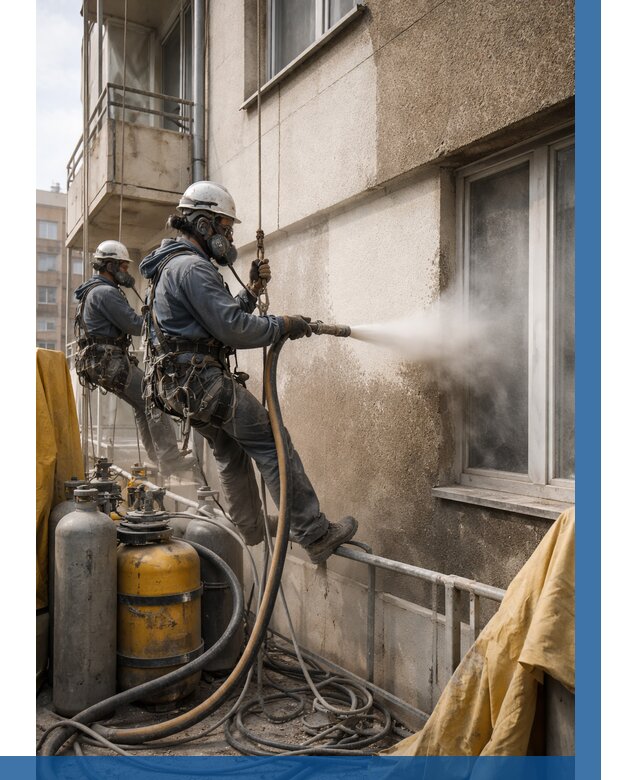 Пескоструйная очистка фасада в Стерлитамаке от 669 р. | ВЫСОТНИК-Стм