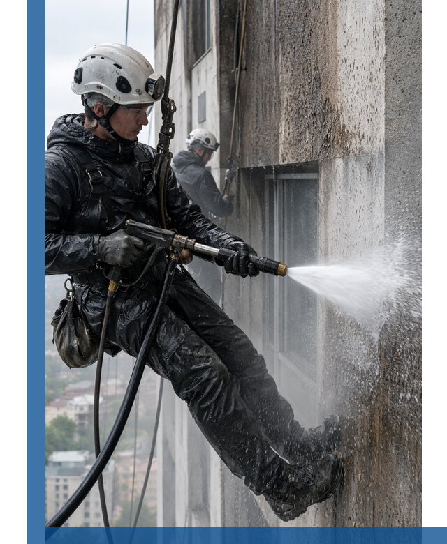 Гидроструйная очистка фасадов и конструкций в Стерлитамаке