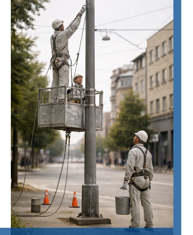 Покраска опор освещения в Стерлитамаке от 5150 р. | ВЫСОТНИК-Стм