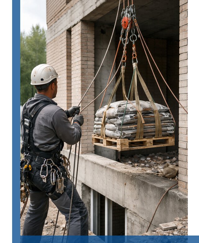 Подъем материалов на этаж веревками в Стерлитамаке оперативно