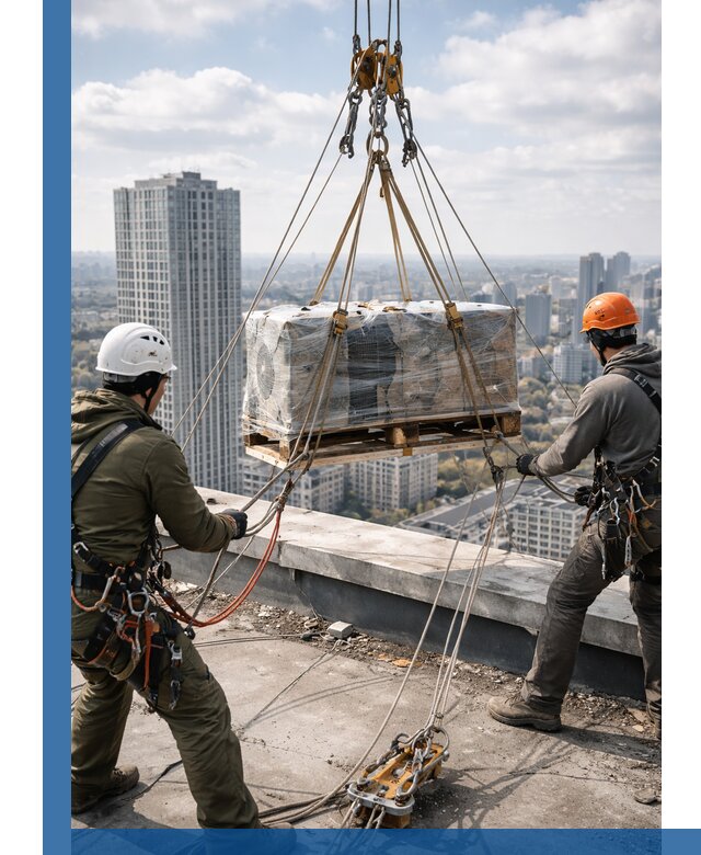 Подъем и монтаж крупногабаритных грузов на крышу в Стерлитамаке