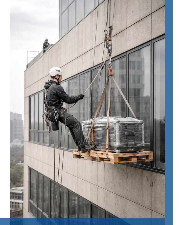 Спуск груза по фасаду в Стерлитамаке от 3605 р. | ВЫСОТНИК-Стм