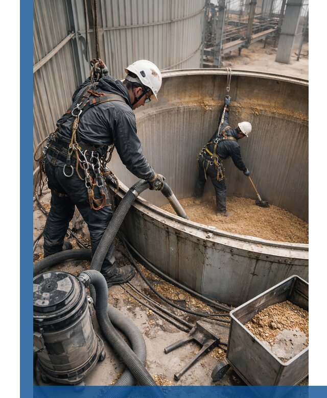 Профессиональная чистка зерновых бункеров в Стерлитамаке с выездом