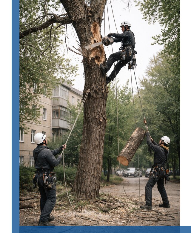 Срочное удаление аварийных деревьев в Стерлитамаке с гарантией безопасности