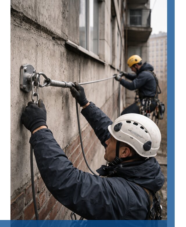 Монтаж анкерных линий в Стерлитамаке от 3090 р. | ВЫСОТНИК-Стм
