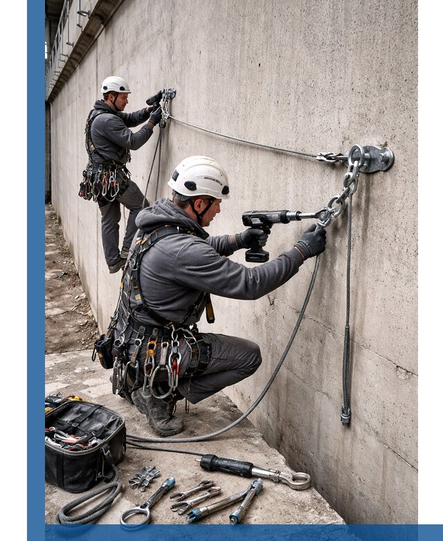 Монтаж анкерных линий высотной безопасности в Стерлитамаке